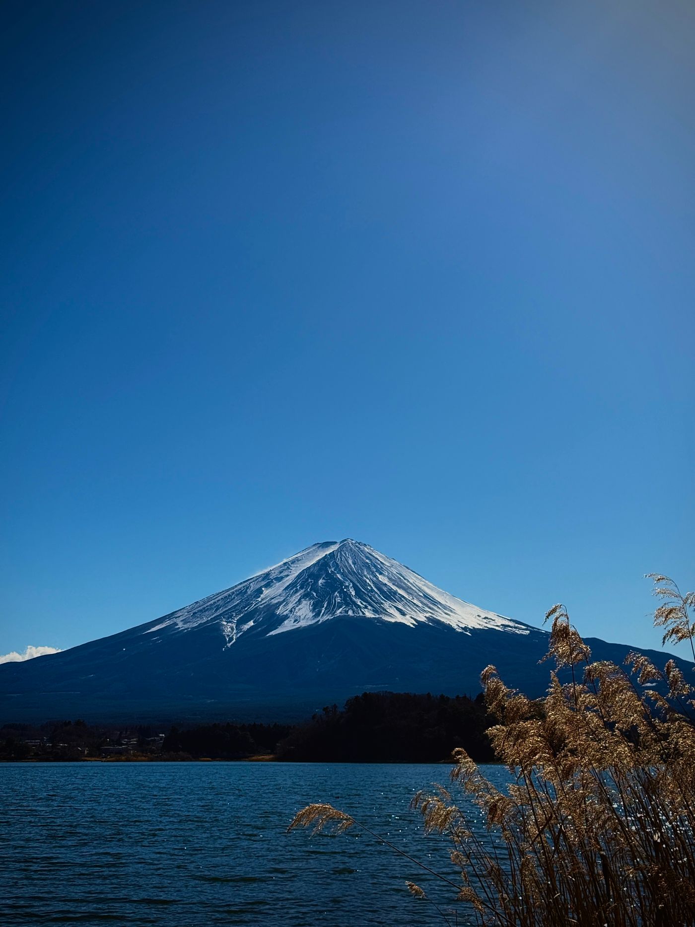 Fuji di bawah langit cerah