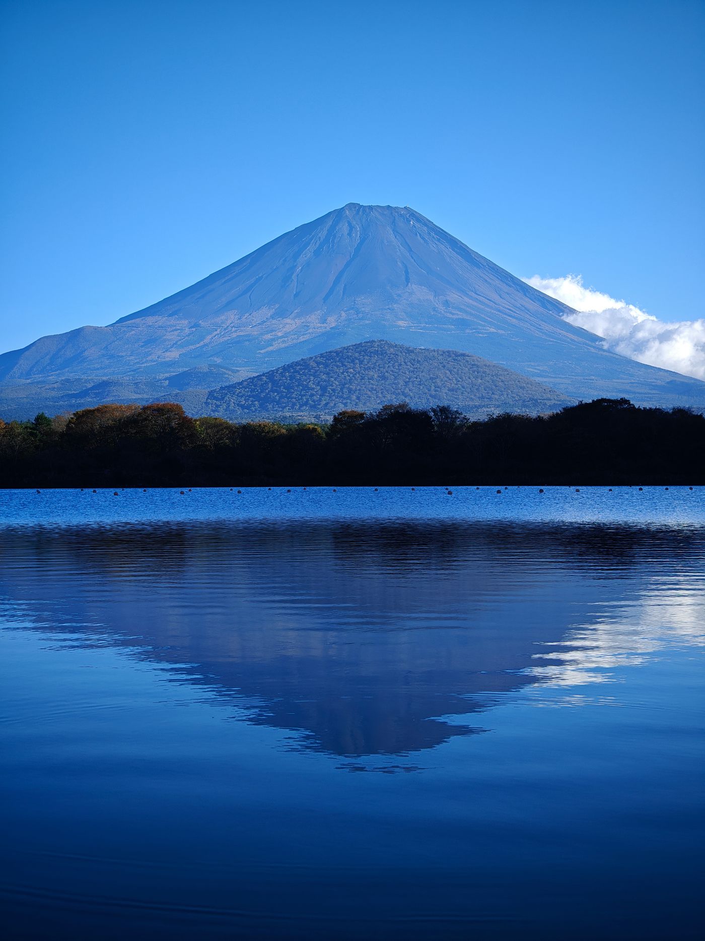 Fuji terpantul di air tenang